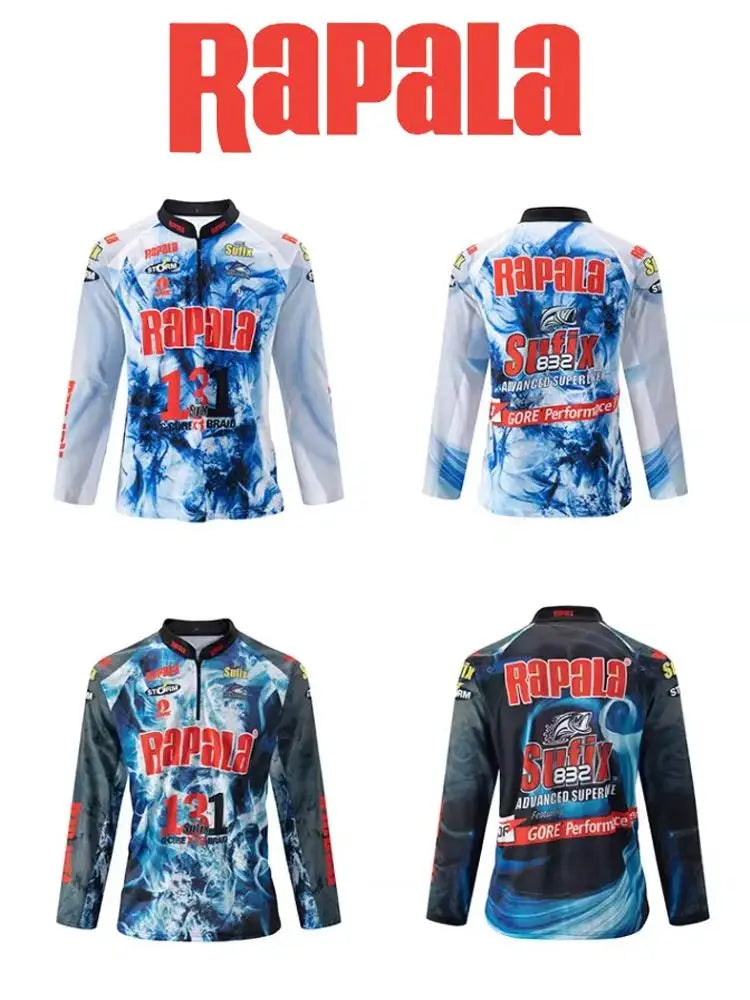 New Rapala Fishing Suit Short Sleeve T-Shirt Sleeve Protector Red Black Suit Racing Suit