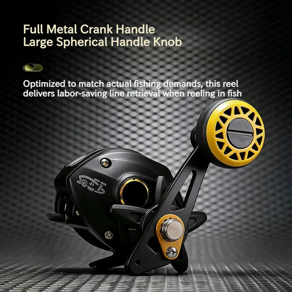7.2:1 Heavy Duty Baitcasting Reel 15kg Max Drag 18+1BB Deep Spool Seawater Freshwater Boat Fishing Trolling Reel Left/Right Hand