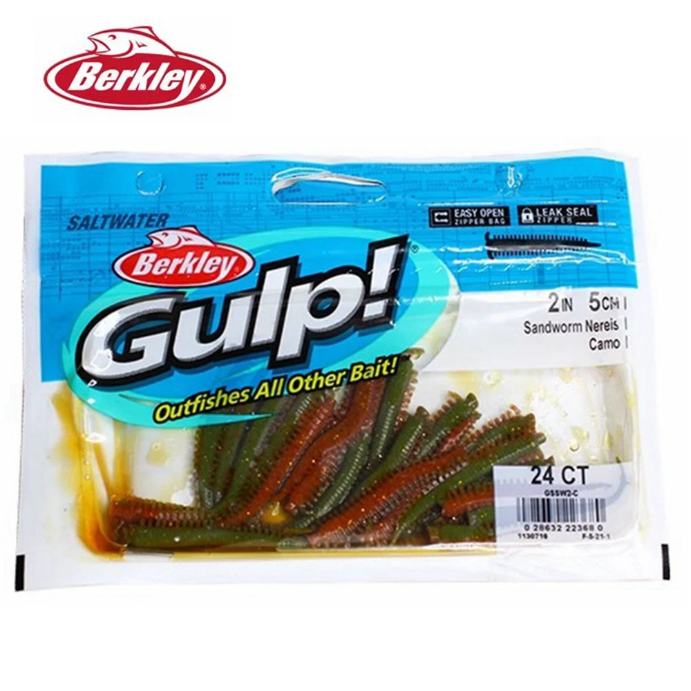 Berkley Saltwater GULP Sea Sandworm Out Fishing Bait 5cm/10cm/15cm Soft Bait Made in USA