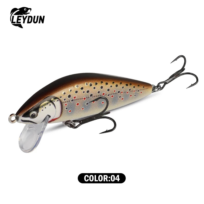 Leydun Suspending Sinking Minnow Fishing Lures 55mm 4.7g 75mm 10.5g Artificial Trout Lure Jerkbait Wobblers Hard Swimbaits