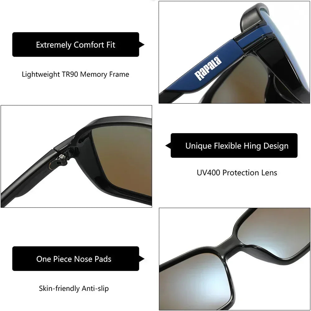 2026original Rapala Polarized Fishing Sunglasses Men's Driving Shades Male Sun Glasses Hiking Classic UV400 Eyewear Hot Style