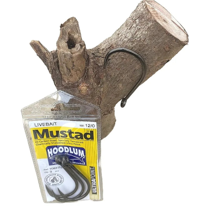 Mustad 10827NP Hoodlum 4X Strong Live Bait Fishing Hooks
