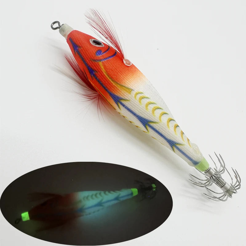8.5cmSquid Rush Egi Jig Baits Shrimp Lure luminous Japanese yo zuri Gambar Floating Sutte Octopus Squid Jig