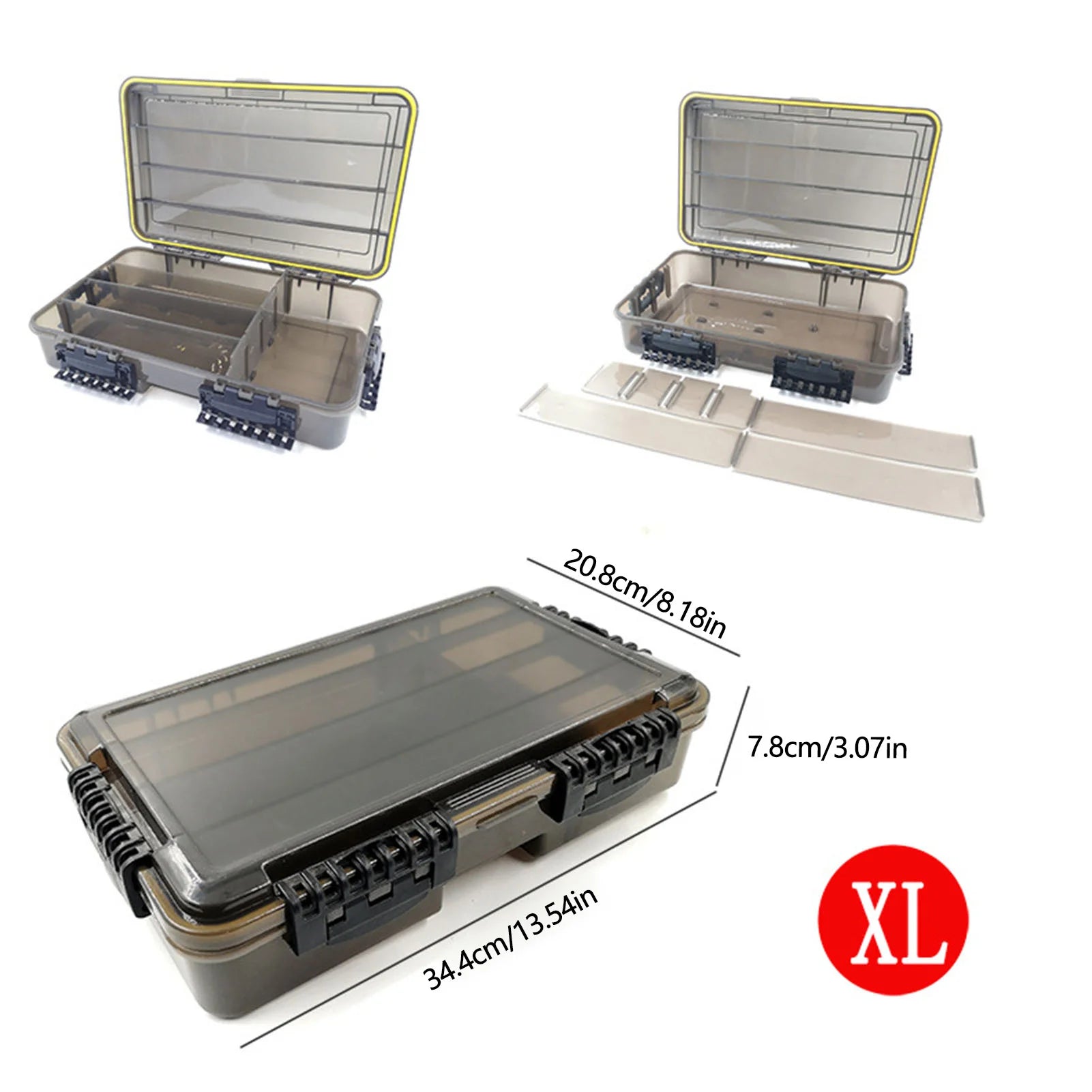 Waterproof Fishing Tackle Box Organizer Removable Dividers Transparent Storage Case For Lures Baits Hooks Anglers Large Capacity