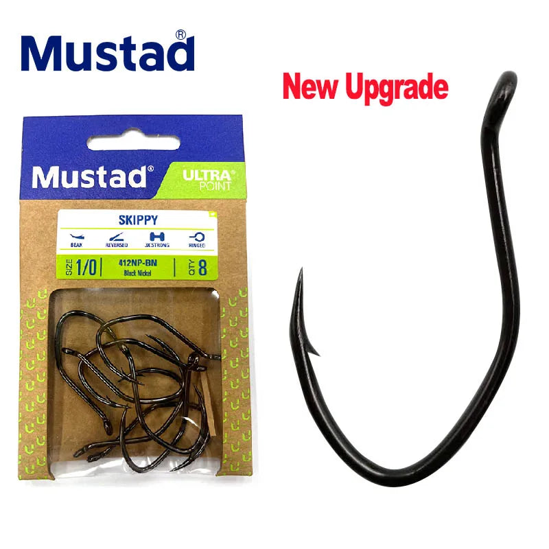 New Upgrade, New Packaging Mustad 412NP-BN J-hook High-strength Fishing Gear Hook Fishing Supplies