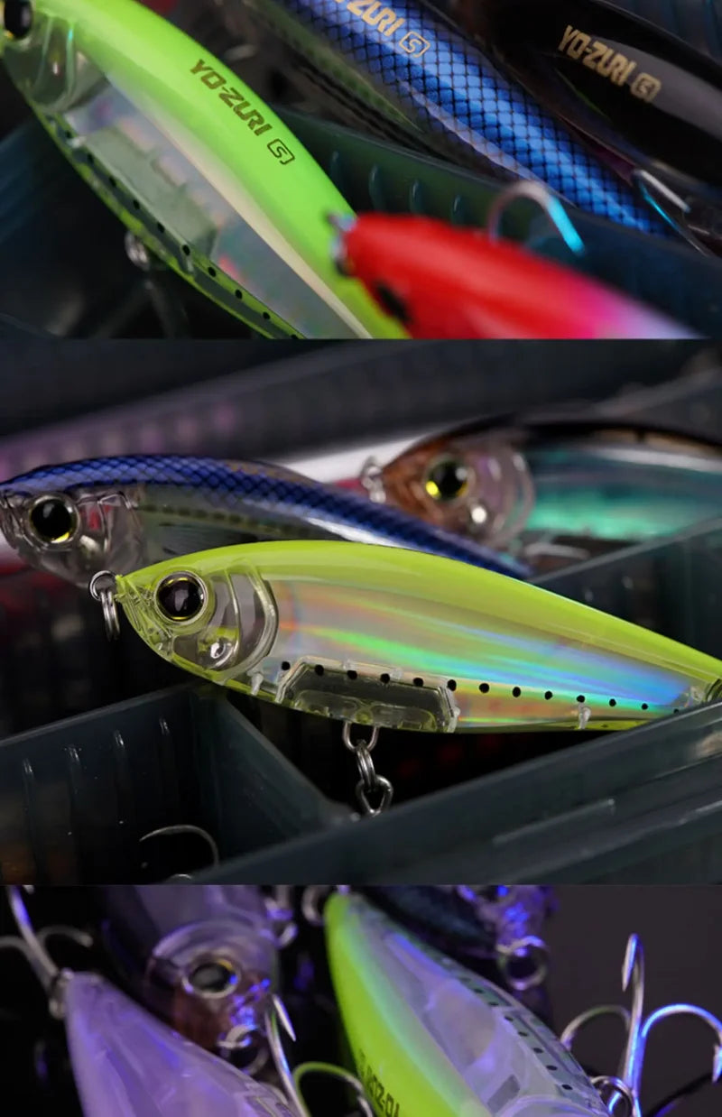 R1207 8.5g 17g YO-ZURI 3D Prism Freshwater Slow Sinking Luya Bait Perch Flipped Mouth Lure