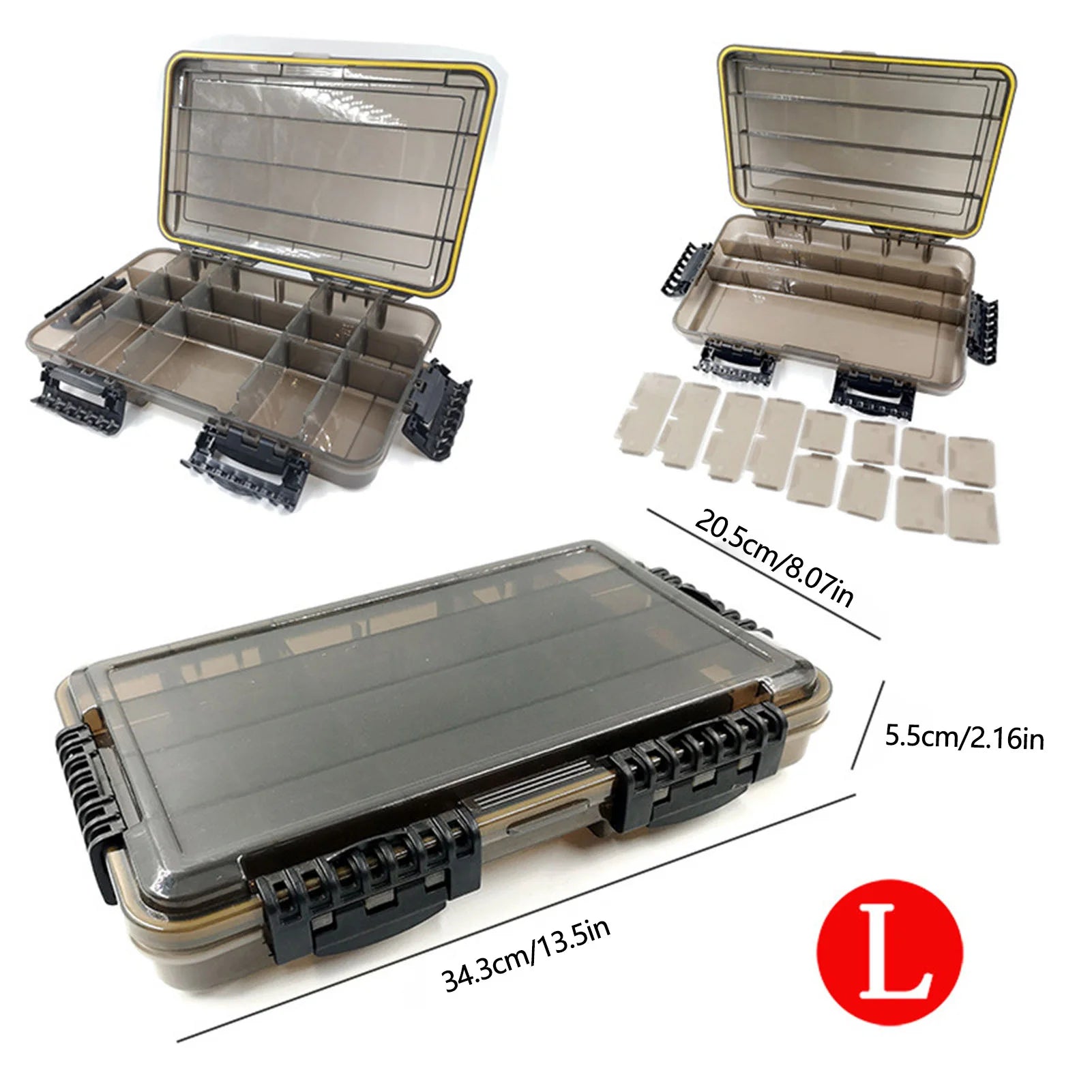 Waterproof Fishing Tackle Box Organizer Removable Dividers Transparent Storage Case For Lures Baits Hooks Anglers Large Capacity