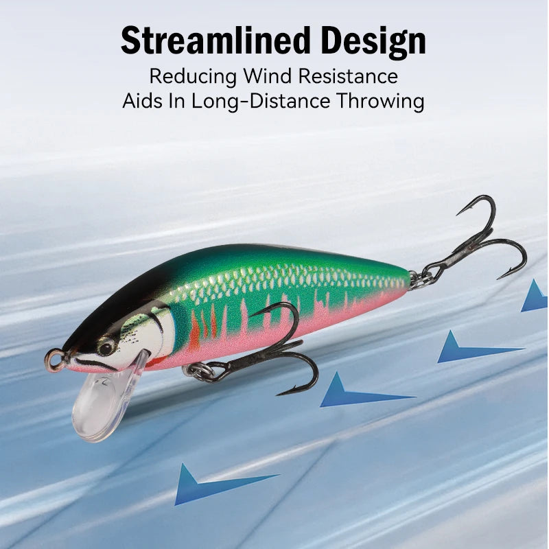 Leydun Suspending Sinking Minnow Fishing Lures 55mm 4.7g 75mm 10.5g Artificial Trout Lure Jerkbait Wobblers Hard Swimbaits