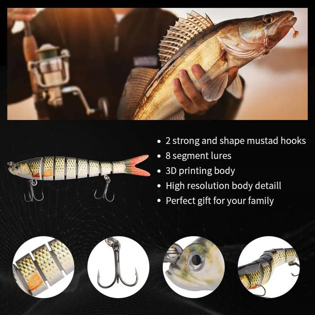 Swimbait Lure Fishing Lures,Lifelike Swimming Action, Durable, for Freshwater & Saltwater Fishing,Multi Jointed Fishing Lure