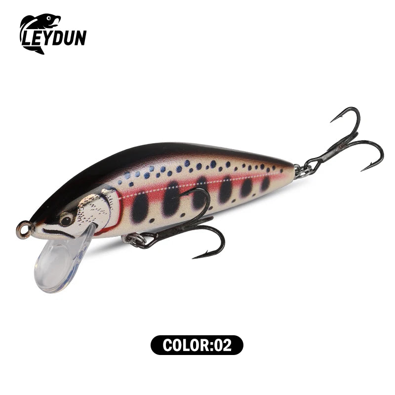 Leydun Suspending Sinking Minnow Fishing Lures 55mm 4.7g 75mm 10.5g Artificial Trout Lure Jerkbait Wobblers Hard Swimbaits