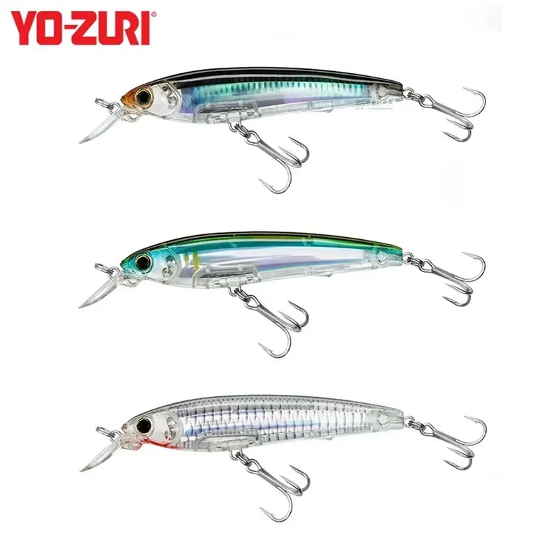 Japan YO-ZURI Minnow 3D Prism Refraction R1409 Bass Cocked Mouth Shallow Water Lure Hard Bait Lure