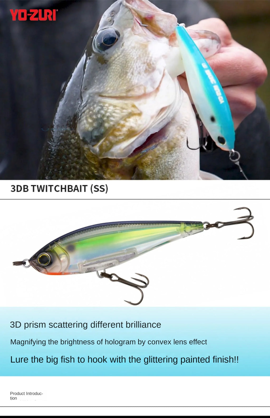 Japan YO-ZURI Pencil Sea Fishing 3D Prism R1447 Submerged Pencil Luya Lure Perch Bait Stubborn