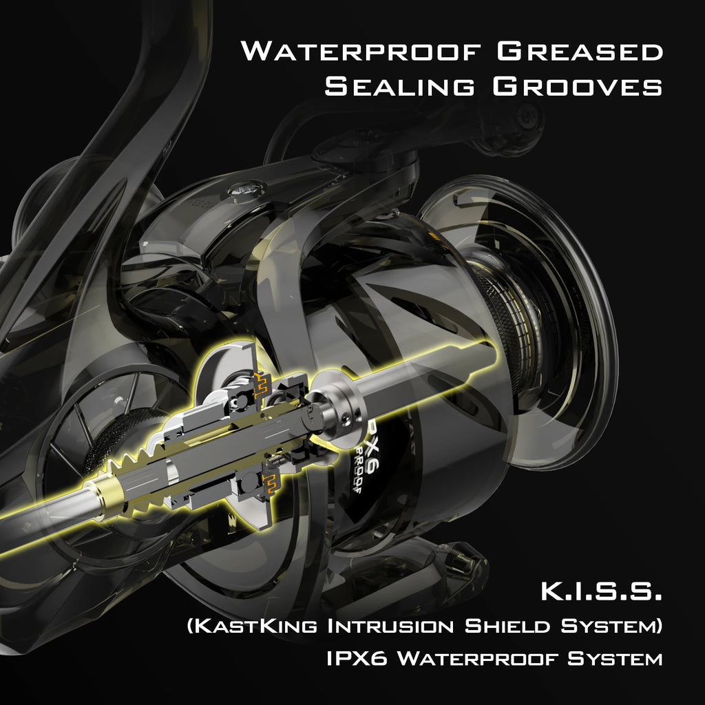 KastKing Kapstan Elite Saltwater Spinning Fishing Reel 25KG Max Drag IPX6 Waterproof Fishing Reels for Saltwater Fishing