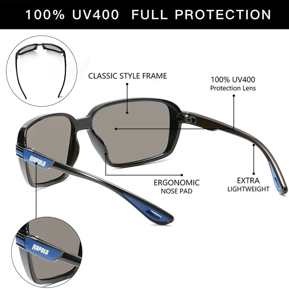 2026original Rapala Polarized Fishing Sunglasses Men's Driving Shades Male Sun Glasses Hiking Classic UV400 Eyewear Hot Style