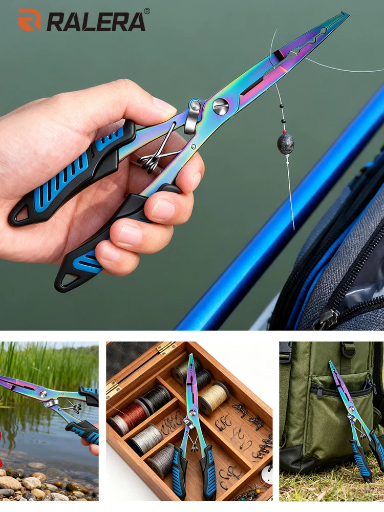 RALERA Complete Fishing Pliers Accessory Set:  Fishing Gloves, Pliers, Fish Grippers,Protect Pliers Sheath,Fish Tape Measure