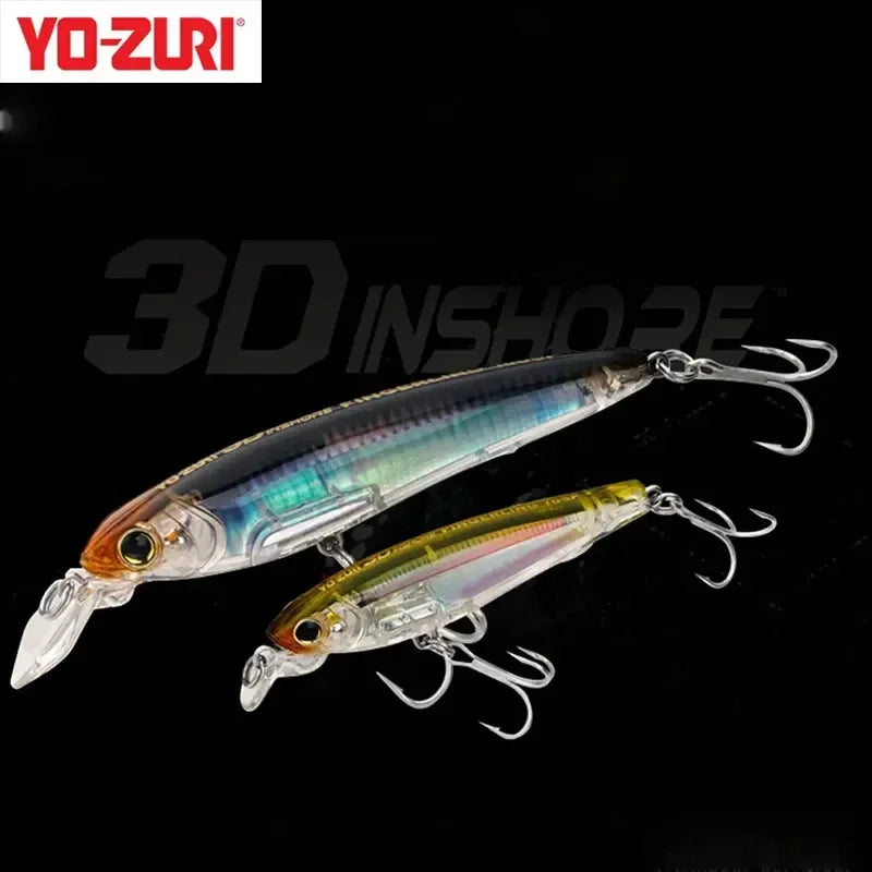 Japan YO-ZURI Minnow 3D Prism Refraction R1409 Bass Cocked Mouth Shallow Water Lure Hard Bait Lure