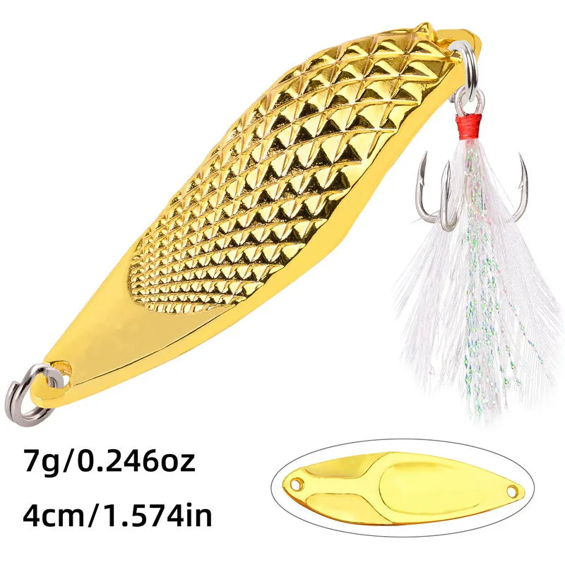 1pcs Metal Lure 3g/5g/7g/10g/15g/20g Fishing Lures Wobbler Spinner Bait Spoon Artificial Bass Hard Sequin Paillette Metal Lures