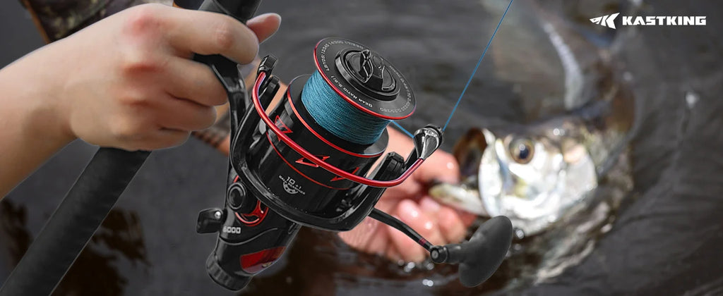 KastKing Sharky Baitfeeder III Spinning Fishing Reel Shielded Stainless Steel BB Carbon Fiber Drag for Live Liner Bait Action