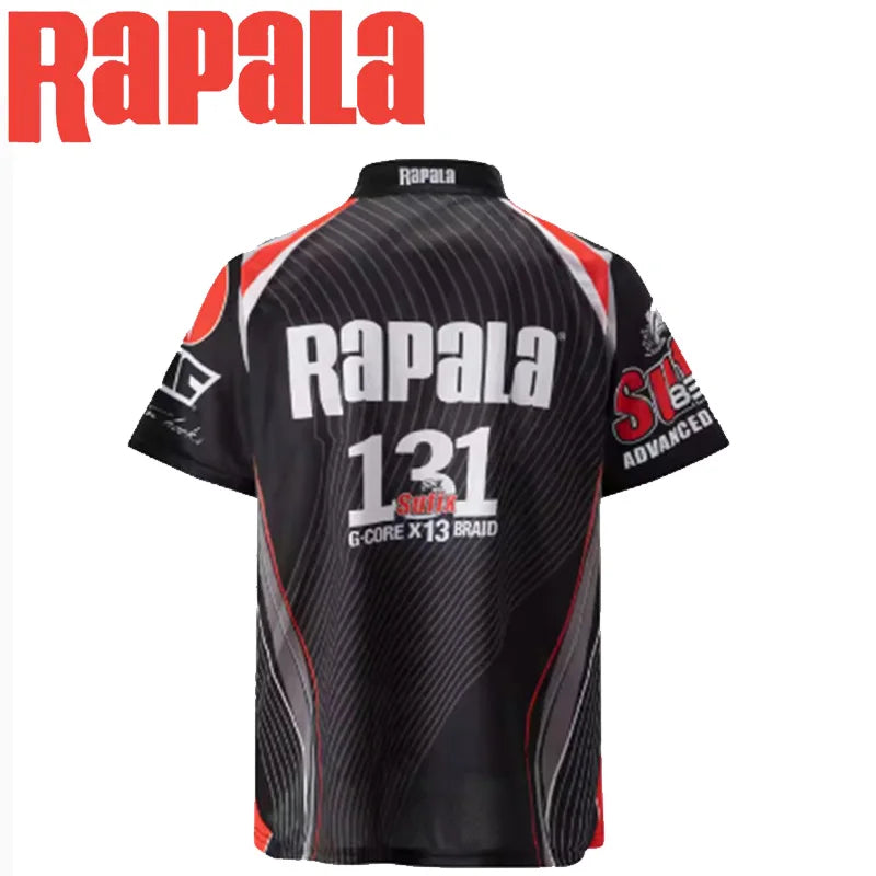 New Rapala Fishing Suit Short Sleeve T-Shirt Sleeve Protector Red Black Suit Racing Suit