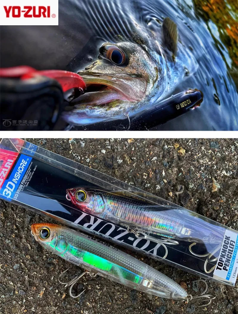 Japan YO-ZURI Long-range Floating Pencil R1350 R1369 Zigzag Dog Walking Bait Cocked Mouth Bass