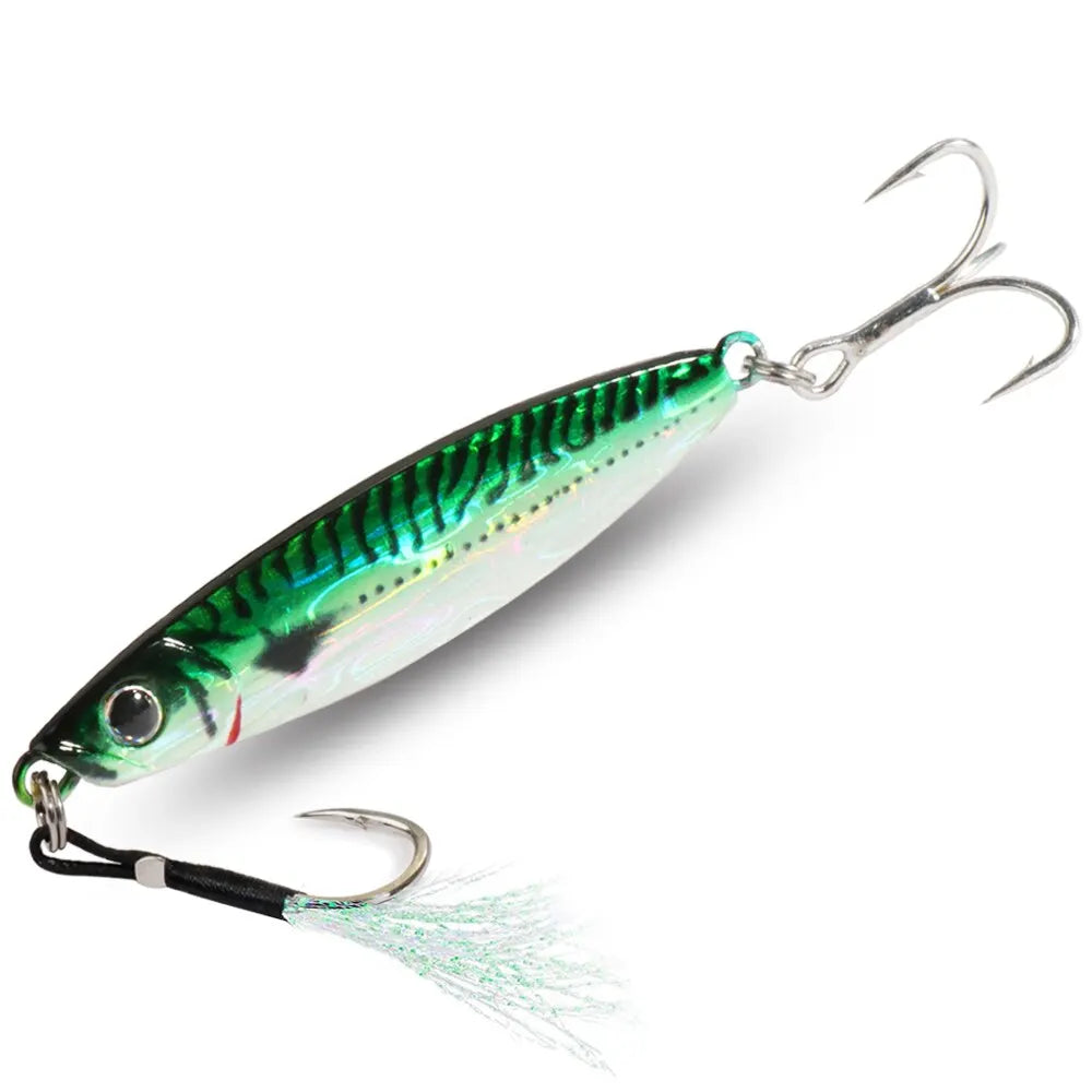 Metal Jig Fishing Lure 10g 20g Cast Hook Swimbait 3D Laser Wobbler Pike Spoon Carp Spinner Sea Tackle Kit Pesca Artificial Bait